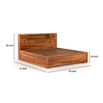 Kunjal Furniture Solid Sheesham Wood - Flyding Diamond Carved | Natural | King - Image 2
