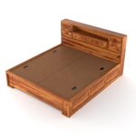 Kunjal Furniture Solid Sheesham Wood - Flyding Diamond Carved | Natural | King - Image 5