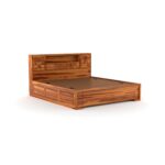 Kunjal Furniture Solid Sheesham Wood - Flyding Diamond Carved | Natural | King - Image 6