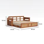 Kunjal Furniture Solid Sheesham Wood Sofa Cum Bed with - Natural | Modern - Image 2