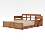 Kunjal Furniture Solid Sheesham Wood Sofa Cum Bed with - Natural | Modern - Image 4