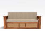 Kunjal Furniture Solid Sheesham Wood Sofa Cum Bed with - Natural | Modern - Image 5