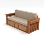 Kunjal Furniture Solid Sheesham Wood Sofa Cum Bed with - Natural | Modern - Image 6