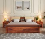 Kunjal Furniture Solid Sheesham - Flyding Arbor Without Storage | Honey | Queen - Image 2