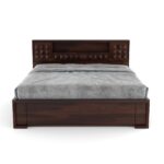Kunjal Furniture Solid Sheesham Wood - Flyding Diamond Carved | Walnut | King - Image 3