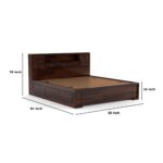 Kunjal Furniture Solid Sheesham Wood - Flyding Diamond Carved | Walnut | Queen - Image 3