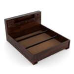 Kunjal Furniture Solid Sheesham Wood - Flyding Diamond Carved | Walnut | Queen - Image 5
