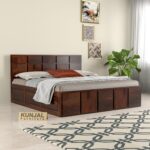 Kunjal Furniture Solid Sheesham Wood Bed - Flyding Minimilist | Walnut | King