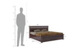 Kunjal Furniture Solid Sheesham Wood Bed with - Flyding Kuber | Walnut | King - Image 3