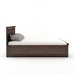 Kunjal Furniture Solid Sheesham Wood Bed with - Flyding Kuber | Walnut | King - Image 4
