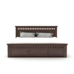 Kunjal Furniture Solid Sheesham Wood Bed with - Flyding Kuber | Walnut | King - Image 5