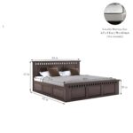 Kunjal Furniture Solid Sheesham Wood Bed with - Flyding Kuber | Walnut | Queen - Image 2