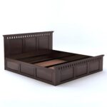 Kunjal Furniture Solid Sheesham Wood Bed with - Flyding Kuber | Walnut | Queen - Image 5