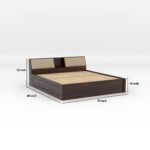 Kunjal Furniture Solid Sheesham Wood Bed with - Flyding | Walnut | King Size - Image 2