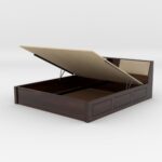 Kunjal Furniture Solid Sheesham Wood Bed with - Flyding | Walnut | King Size - Image 3