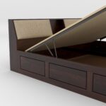 Kunjal Furniture Solid Sheesham Wood Bed with - Flyding | Walnut | King Size - Image 4