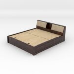 Kunjal Furniture Solid Sheesham Wood Bed with - Flyding | Walnut | King Size - Image 6
