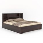 Kunjal Furniture Solid Sheesham Wood Bed with - Flyding | Walnut | Queen - Image 2