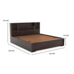 Kunjal Furniture Solid Sheesham Wood Bed with - Flyding | Walnut | Queen - Image 4