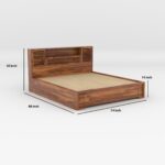 Kunjal Furniture Sheesham Wood Solid Double Bed - Flyding | Natural | King Size - Image 2