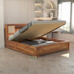 Kunjal Furniture Solid Sheesham Wood Bed with - Maharaja | Natural | King Size
