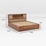 Kunjal Furniture Solid Sheesham Wood Bed with - Maharaja | Natural | King Size - Image 2