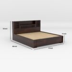 Kunjal Furniture Solid Sheesham Wood Bed with - Salant | Walnut | King Size - Image 2