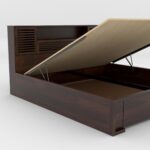 Kunjal Furniture Solid Sheesham Wood Bed with - Salant | Walnut | King Size - Image 3