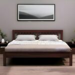 Kunjal Furniture Solid Sheesham Wood Bed with Headboard - Roam | Walnut | King