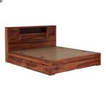 Kunjal Furniture Solid Sheesham Wood Bed - Flyding 4-Drawer | Natural | Queen - Image 5
