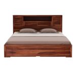 Kunjal Furniture Solid Sheesham Wood Bed - Flyding 4-Drawer | Natural | Queen - Image 6