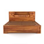 Kunjal Furniture Solid Sheesham Wood King Size Bed with Box - Natural | King - Image 4