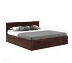 Kunjal Furniture Hydraulic Wooden Bed with - Walnut Finish | Walnut | King - Image 3