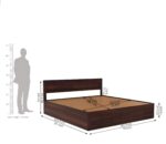 Kunjal Furniture Hydraulic Wooden Bed with - Walnut Finish | Walnut | King - Image 5