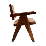 Kunjal Furniture Solid Wood Cane Arm Chair - Brown & | Beige | 55D x 50W x 76H - Image 2