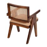 Kunjal Furniture Solid Wood Cane Arm Chair - Brown & | Beige | 55D x 50W x 76H - Image 4