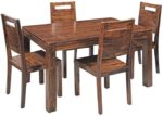Kunjal Furniture Solid Sheesham Wood Wooden 4 Seater Dining - Honey Finish