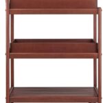 Kunjal Furniture Solid Wood 3-Tier Serving Trolley Cart with Wheels - Mahogany - Image 6