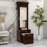 Kunjal Furniture Solid Sheesham Wood Dressing Table with - Walnut | Kuber