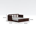 Kunjal Furniture Solid Sheesham Wood Sofa Cum Bed with - Walnut | American - Image 2