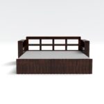 Kunjal Furniture Solid Sheesham Wood Sofa Cum Bed with - Walnut | American - Image 4