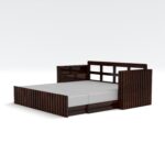 Kunjal Furniture Solid Sheesham Wood Sofa Cum Bed with - Walnut | American - Image 5