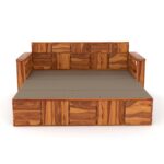Kunjal Furniture Solid Sheesham Wood Sofa Cum Bed with Storage for Living Room - Image 3