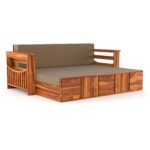 Kunjal Furniture Solid Sheesham Wood Sofa Cum Bed with Storage for Living Room - Image 4