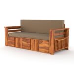 Kunjal Furniture Solid Sheesham Wood Sofa Cum Bed with Storage for Living Room - Image 6