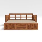 Kunjal Furniture Solid Sheesham Wood Sofa Cum Bed with - Natural | Europian - Image 4