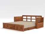 Kunjal Furniture Solid Sheesham Wood Sofa Cum Bed with - Natural | Europian - Image 5