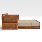 Kunjal Furniture Solid Sheesham Wood Sofa Cum Bed with - Natural | Europian - Image 6
