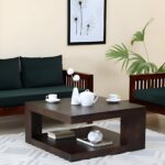 Kunjal Furniture Solid Sheesham Wooden Coffee Table - Walnut Finish | Matte