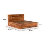 Kunjal Furniture Solid Sheesham Wood - Flyding Diamond Carved | Natural | Queen - Image 3